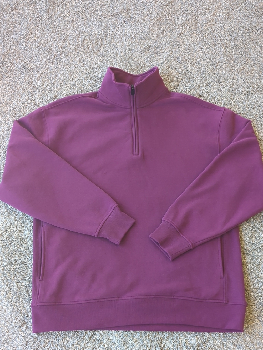 Athleta Forever Fleece 1/4 Zip Sweatshirt - Plum S